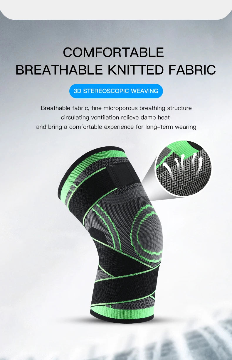1 Piece SPorts Compression Kneepad Pressurized Elastic Knee Pads Support Fitness Gear for Running Basketball Protector