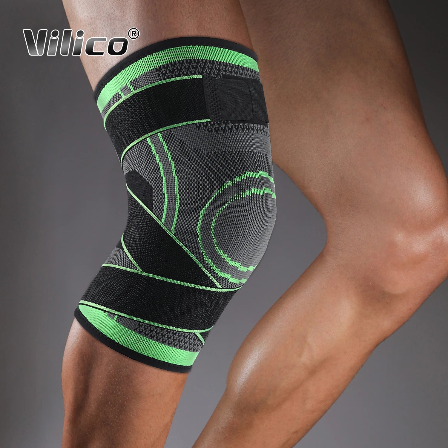 1 Piece SPorts Compression Kneepad Pressurized Elastic Knee Pads Support Fitness Gear for Running Basketball Protector