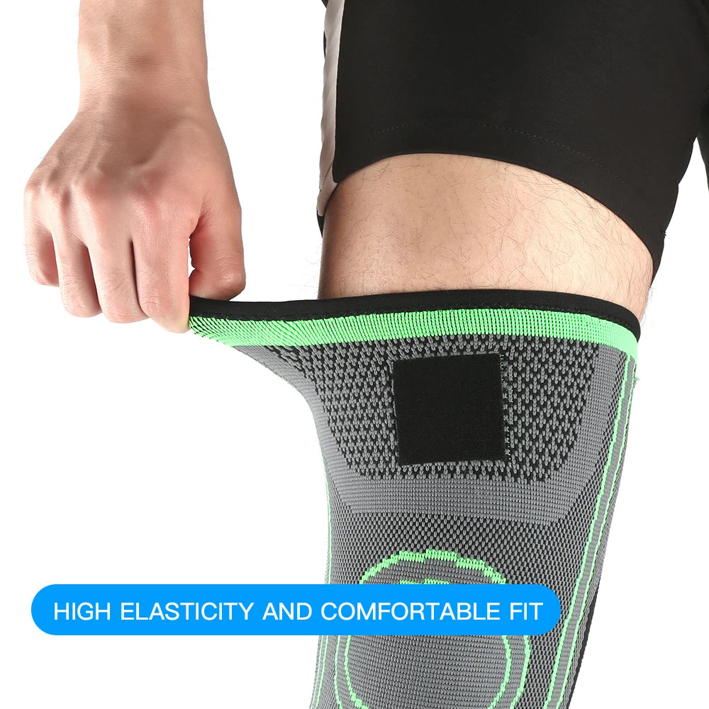 1 Piece SPorts Compression Kneepad Pressurized Elastic Knee Pads Support Fitness Gear for Running Basketball Protector