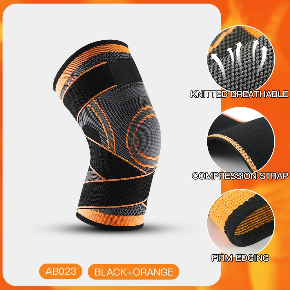 1 Piece SPorts Compression Kneepad Pressurized Elastic Knee Pads Support Fitness Gear for Running Basketball Protector