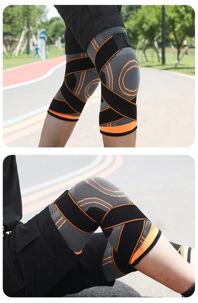 1 Piece SPorts Compression Kneepad Pressurized Elastic Knee Pads Support Fitness Gear for Running Basketball Protector