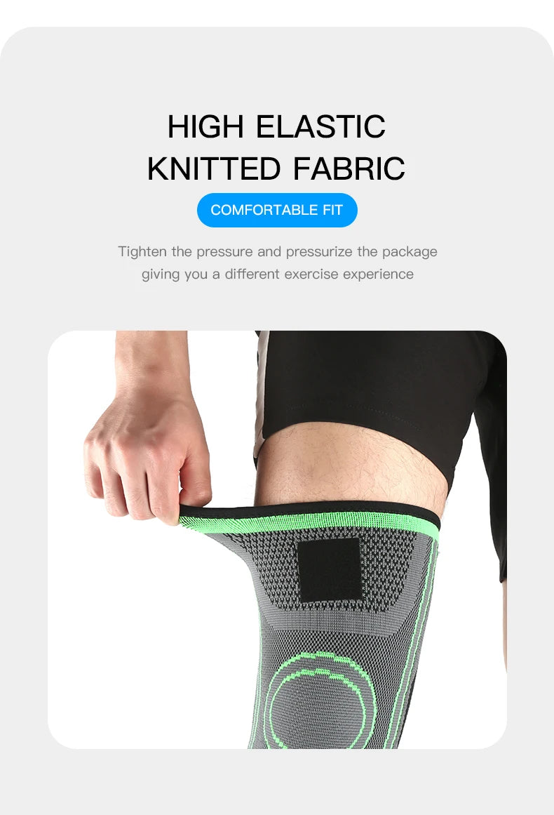 1 Piece SPorts Compression Kneepad Pressurized Elastic Knee Pads Support Fitness Gear for Running Basketball Protector