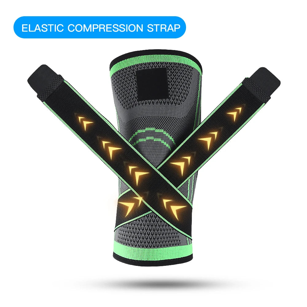 1 Piece SPorts Compression Kneepad Pressurized Elastic Knee Pads Support Fitness Gear for Running Basketball Protector