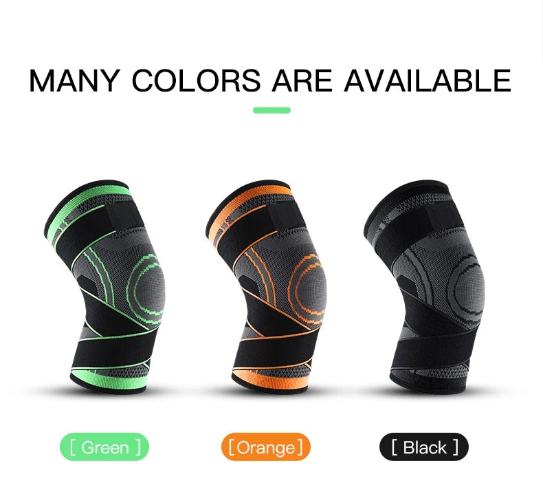 1 Piece SPorts Compression Kneepad Pressurized Elastic Knee Pads Support Fitness Gear for Running Basketball Protector