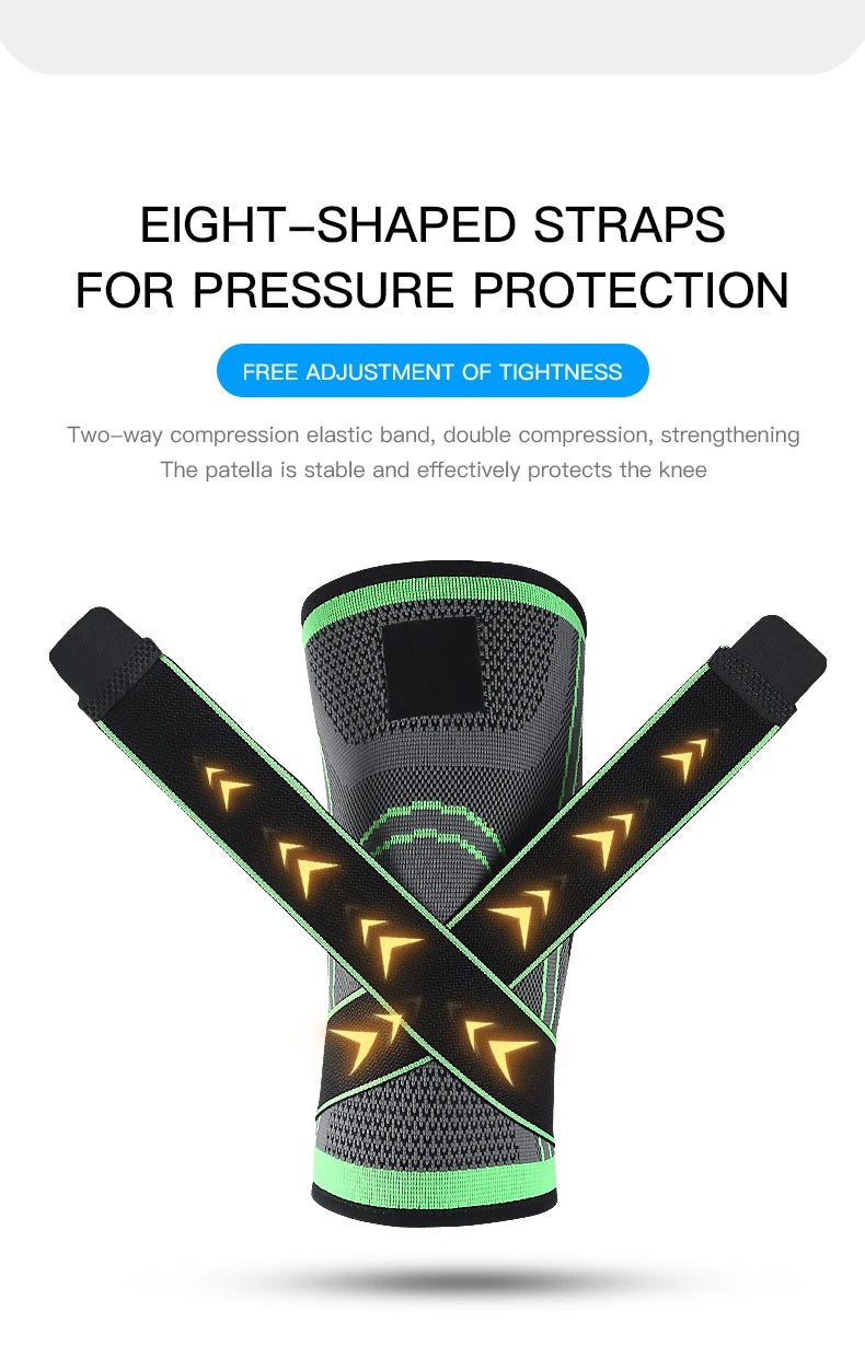 1 Piece SPorts Compression Kneepad Pressurized Elastic Knee Pads Support Fitness Gear for Running Basketball Protector