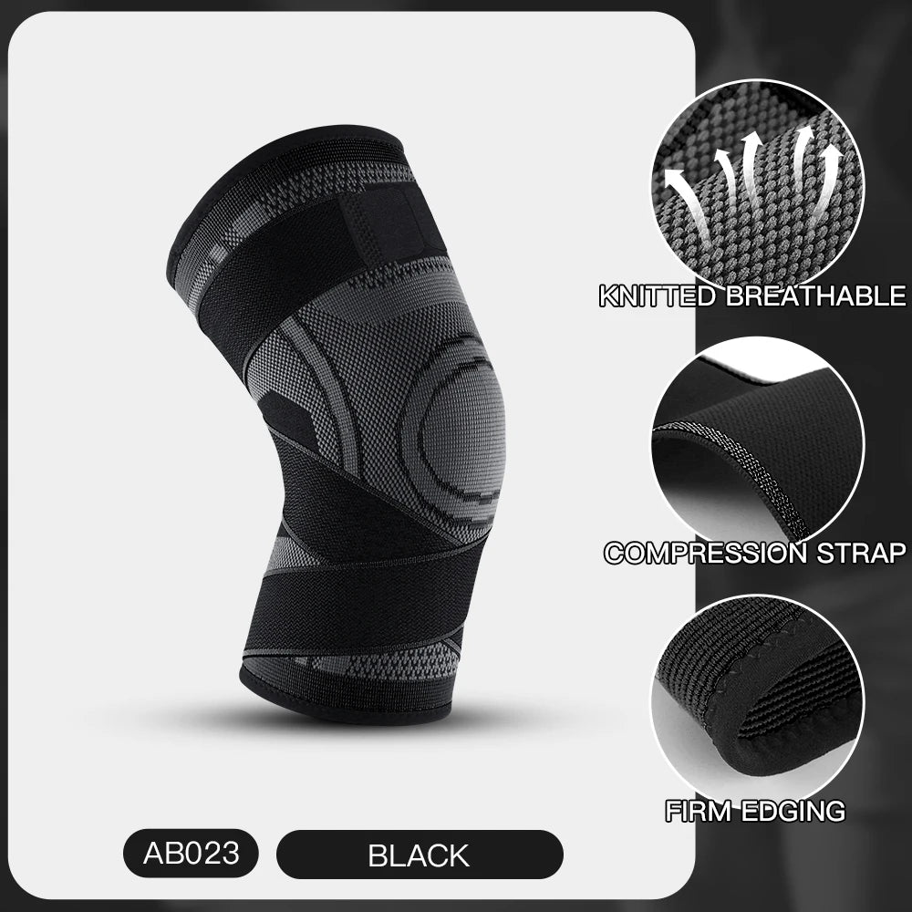 1 Piece SPorts Compression Kneepad Pressurized Elastic Knee Pads Support Fitness Gear for Running Basketball Protector